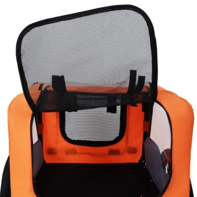 Heavy-Duty Foldable Pet Bike Trailer – Outdoor Dog Cargo Carrier Cart with 16-Inch All-Terrain Wheels & Universal Bicycle Hitch