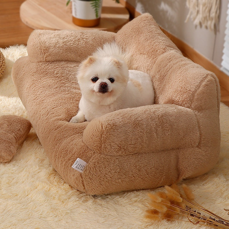 Flannel Cat And Dog Sofa Bed – Warm, Soft Lounger for Large Cats or Small Dogs, Universal Fit for Couches & Chairs
