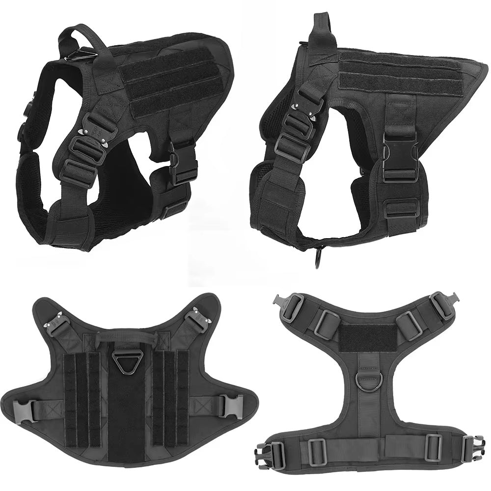 Camouflage Dog Harness & Leash Set – Luxury No-Pull Chest Harness with Adjustable Nylon Straps for Training & Walking