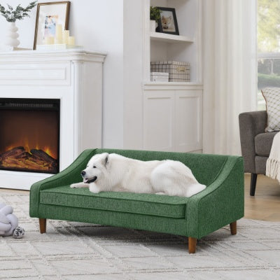 Durable Elevated Dog Sofa Bed – Modern Pet Couch with Irregular Armrest Design & Soft Cushion for Comfortable Rest