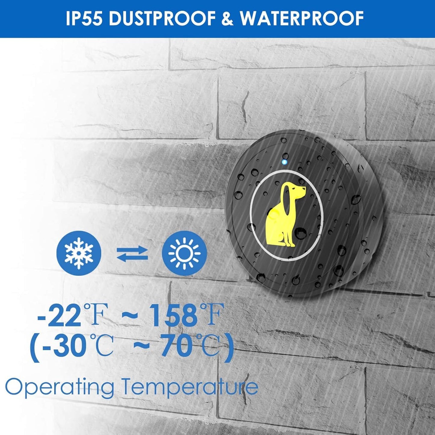Wireless Dog Doorbell for Training – Touch-Activated, Waterproof Bell for Puppies & Dogs, Works on Sliding & Standard Doors