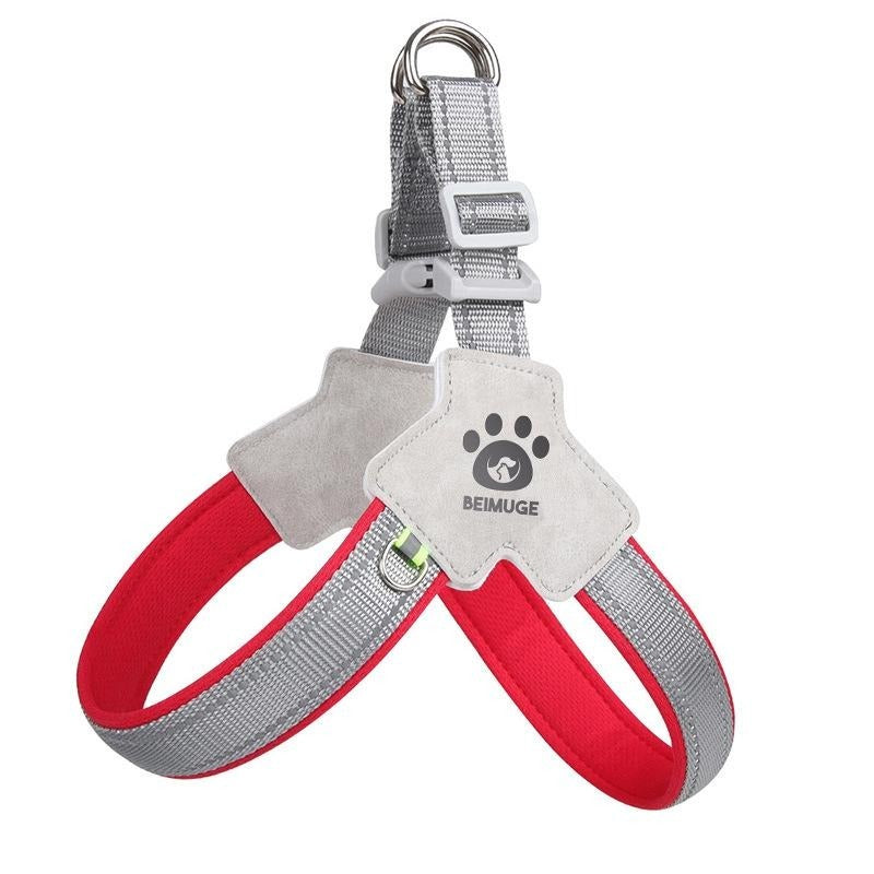 No-Pull Reflective Dog & Cat Harness Set – Adjustable, Comfortable Training Harness with Leather Leash for Walking & Control