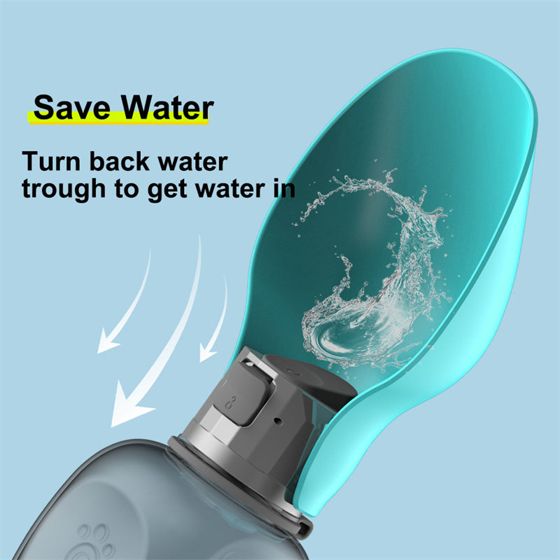 800ml Portable Dog Water Bottle – Leakproof Pet Travel Dispenser with Foldable Drinking Bowl for Outdoor Walks & Large Breeds
