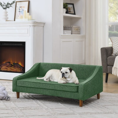 Durable Elevated Dog Sofa Bed – Modern Pet Couch with Irregular Armrest Design & Soft Cushion for Comfortable Rest