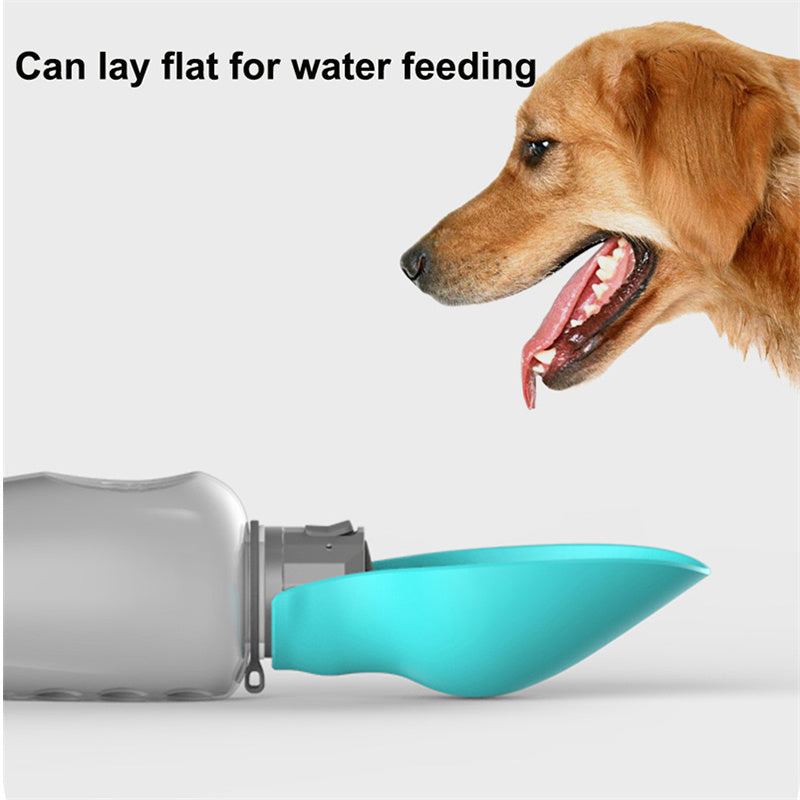 800ml Portable Dog Water Bottle – Leakproof Pet Travel Dispenser with Foldable Drinking Bowl for Outdoor Walks & Large Breeds