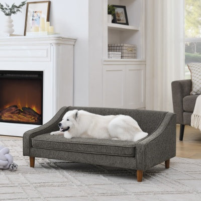 Durable Elevated Dog Sofa Bed – Modern Pet Couch with Irregular Armrest Design & Soft Cushion for Comfortable Rest