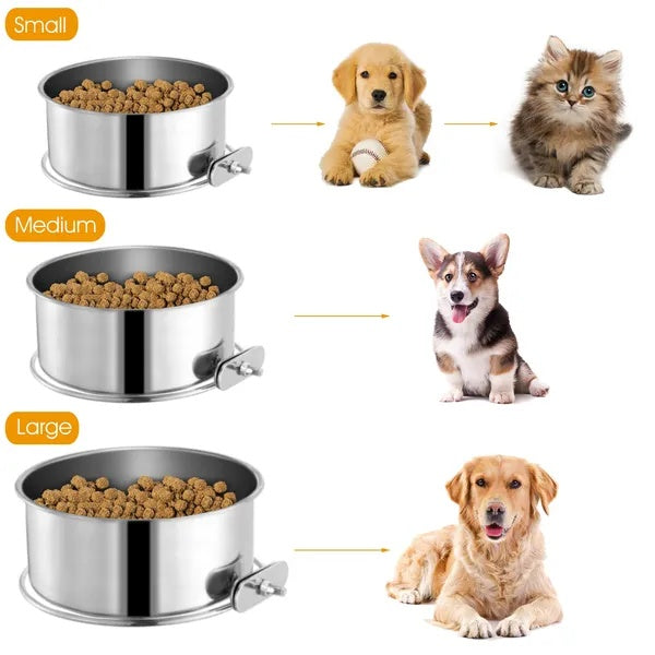 Detachable Pet Cage Bowl with Clamp – Secure Food & Water Feeder for Crates, Kennels, and Small Animal Cages