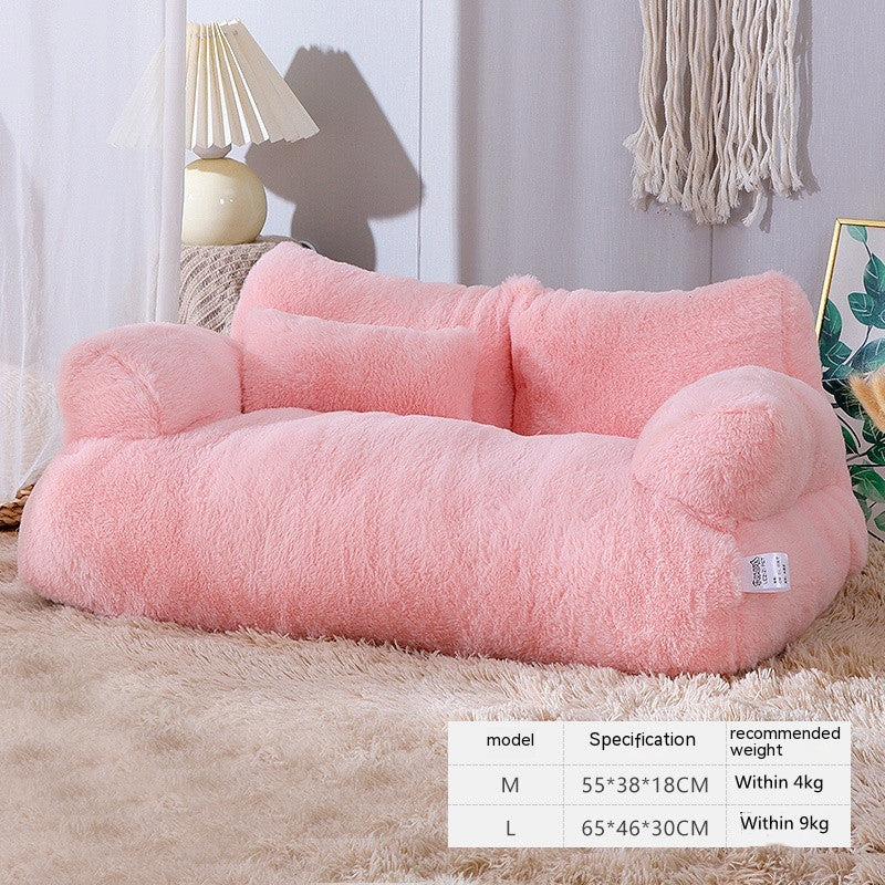 Flannel Cat And Dog Sofa Bed – Warm, Soft Lounger for Large Cats or Small Dogs, Universal Fit for Couches & Chairs
