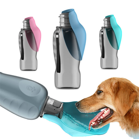 800ml Portable Dog Water Bottle – Leakproof Pet Travel Dispenser with Foldable Drinking Bowl for Outdoor Walks & Large Breeds
