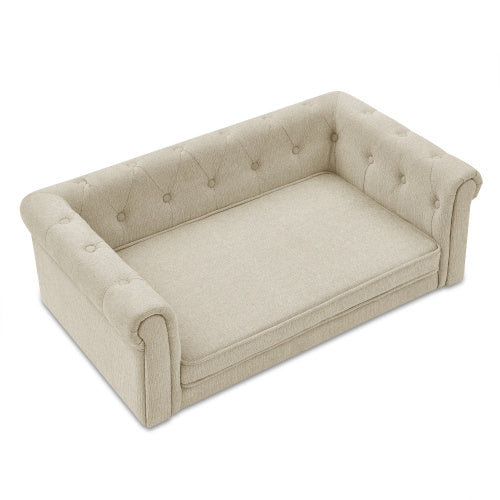 Elegant Rectangular Pet Bed – Plush Couch for Medium & Large Dogs, Washable Cover with Supportive Cushion for Indoor Comfort