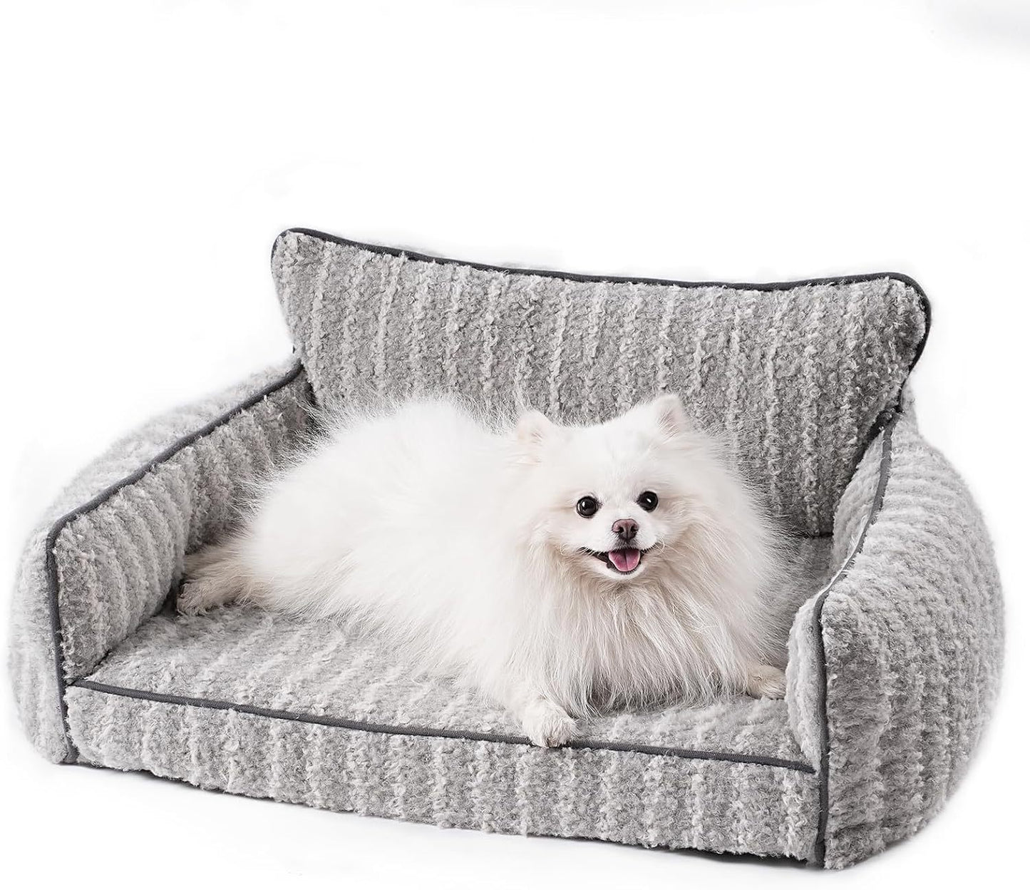 MEWOOFUN Orthopedic Pet Sofa – Supportive Bed for Small & Medium Dogs and Cats, Anti-Slip Couch with Removable Cover (Grey, Large)