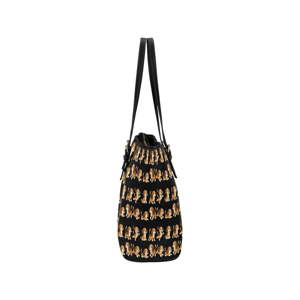 BeagleSmallLeatherTote1 Leather Tote Bag/Small (Model 1640)