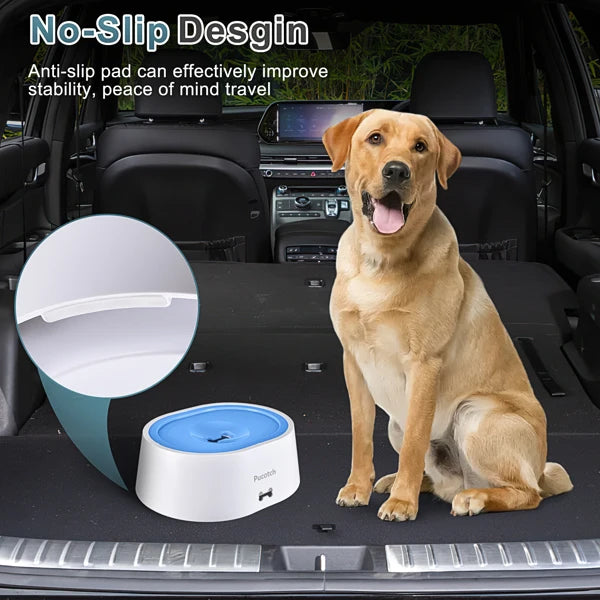 Splash-Proof Pet Water Bowl – Non-Spill Dog & Cat Water Dispenser with Anti-Slip Base for Home & Travel Use