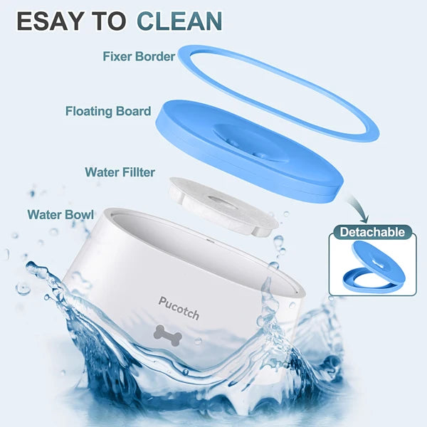 Splash-Proof Pet Water Bowl – Non-Spill Dog & Cat Water Dispenser with Anti-Slip Base for Home & Travel Use
