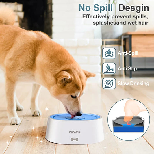 Splash-Proof Pet Water Bowl – Non-Spill Dog & Cat Water Dispenser with Anti-Slip Base for Home & Travel Use