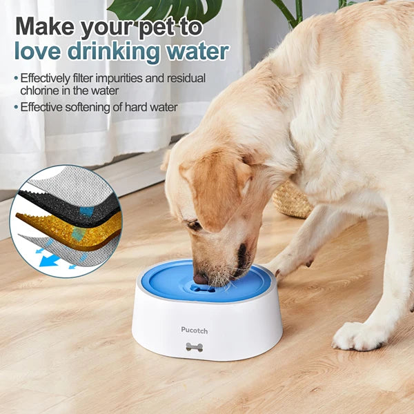 Splash-Proof Pet Water Bowl – Non-Spill Dog & Cat Water Dispenser with Anti-Slip Base for Home & Travel Use